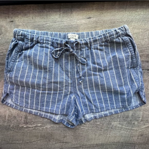 J.Crew Striped Chambray Drawstring Shorts - Picture 2 of 8
